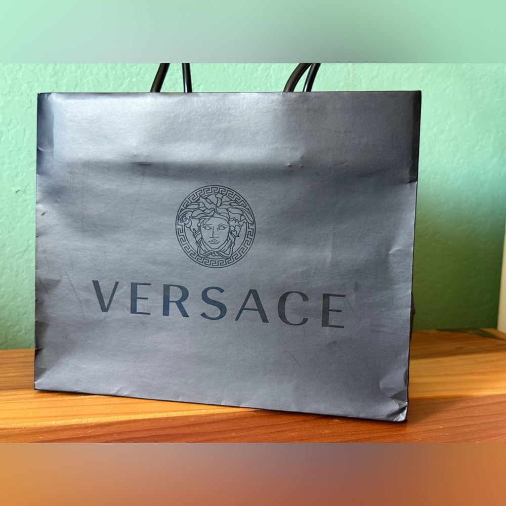 Versace 10x8x4" Empty Black SHOPPING GIFT Paper BAG Logo Vintage